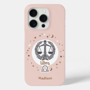 Coque iPhone 15 Pro Librairie de signes zodiac de nom personnalisé