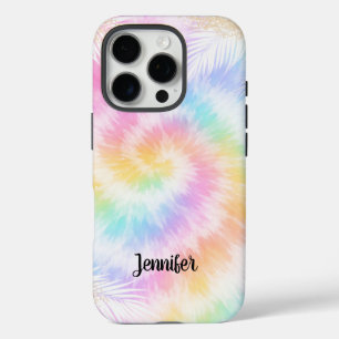 Coques iPhone 16 Pro Lien Tie-Dye Pastel Rose Chic Féminin