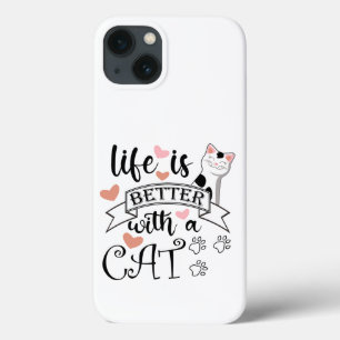 Case-Mate iPhone Case Life is Better With a Cat quote slogan