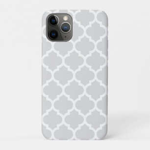 Case-Mate iPhone Case Light Gray White Moroccan Quatrefoil Pattern #5