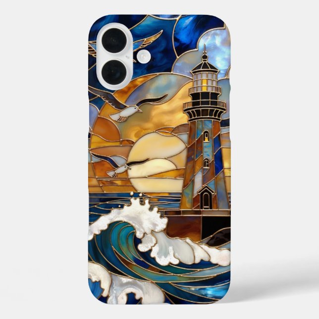 Coques Case-Mate iPhone Lighthouse Waves iPhone Case Ocean Sunset Design (Verso)