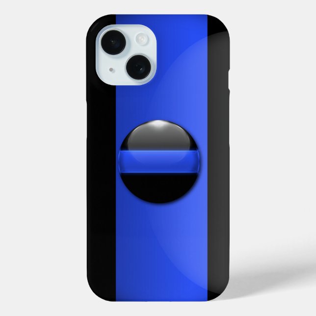 Coques Case-Mate iPhone Ligne bleue mince de la police (Verso)
