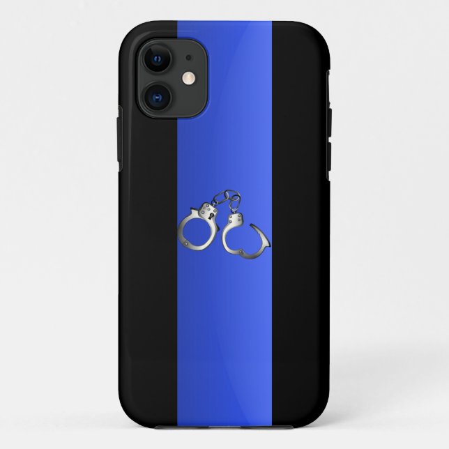Coques Case-Mate iPhone Ligne Bleue Mince et menottes (Dos)