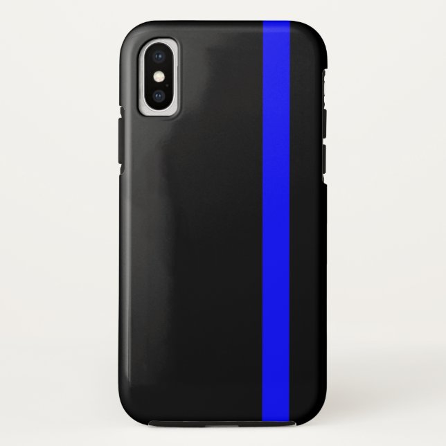 Coques Case-Mate iPhone Ligne Bleue Mince Symbolique verticale (Dos)