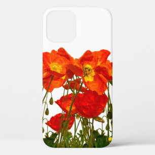 Case-Mate iPhone Case Ligne de coquelicots rouges isolatedart, arrière -