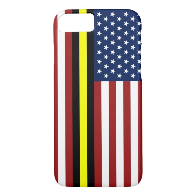 Coques Case-Mate iPhone Ligne jaune mince drapeau d'expéditeur (Dos)