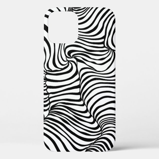 Coques Case-Mate iPhone Lignes blanches blanches Abstraites Zèbre (Verso)