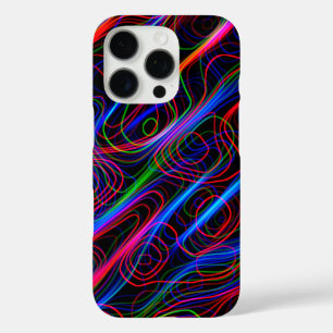 Coques iPhone 16 Pro Lignes courbes multicolores néon -COOL
