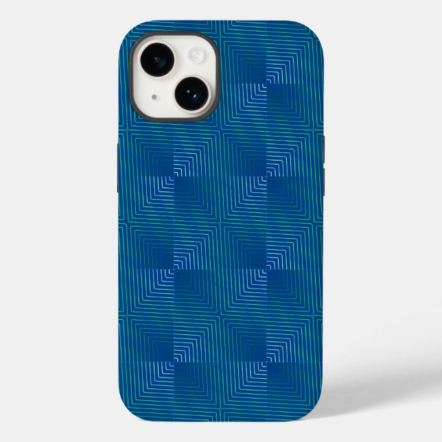 Coques Case-Mate iPhone Lignes de dégradé motif 01.Bleu vert BG (Verso)