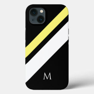 Case-Mate iPhone Case Lignes diagonales initiales personnalisées en noir