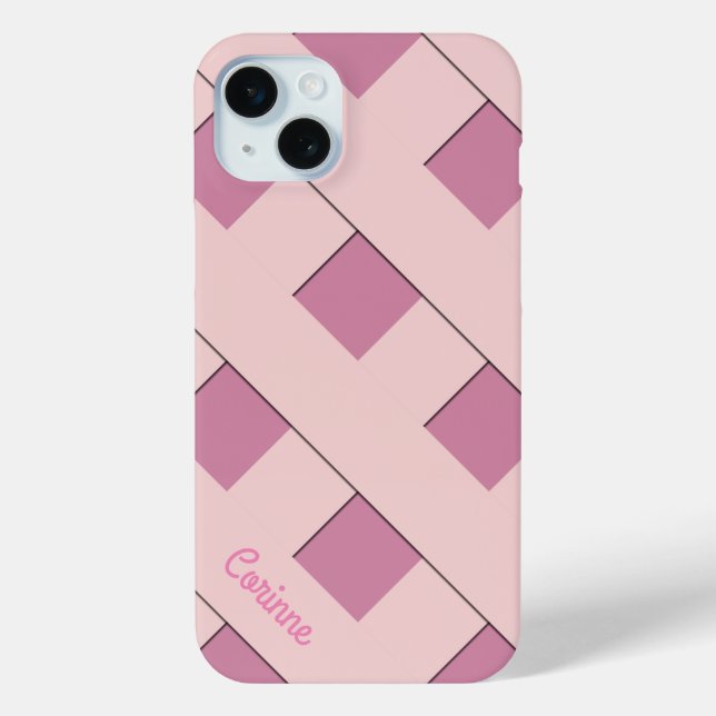 Coques Case-Mate iPhone Lignes pastel rose de croisement géométrique avec  (Verso)