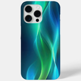 Coque iPhone 15 Pro Max Lignes vertes et bleues
