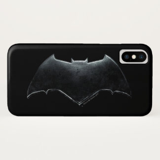 Coque iPhone X Ligue de Justice | Symbole de batman métallique