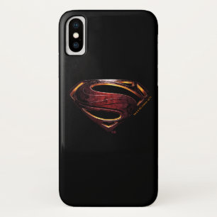Coque iPhone X Ligue de Justice   Symbole de superman métallique