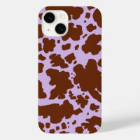 Lilac Purple moderne et peau Brown de vache Imprim