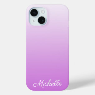 Coque Pour iPhone 15 Lilac violet ombre nom personnalisé Coque-Mate iPh