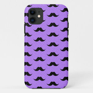 Coque iPhone 11 Lilas de motif de moustaches