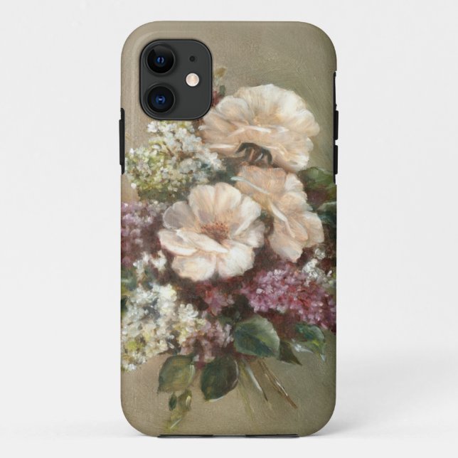 Coques Case-Mate iPhone Lilas et bouquet rose (Dos)