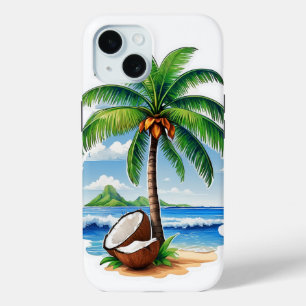 Coque Pour iPhone 15 L'île tropicale des Cocotiers