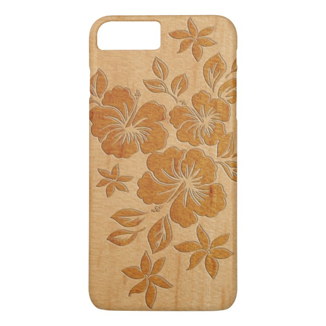 Coques Case-Mate iPhone Lilikoi Hibiscus Hawaii Faux Wood (Dos)