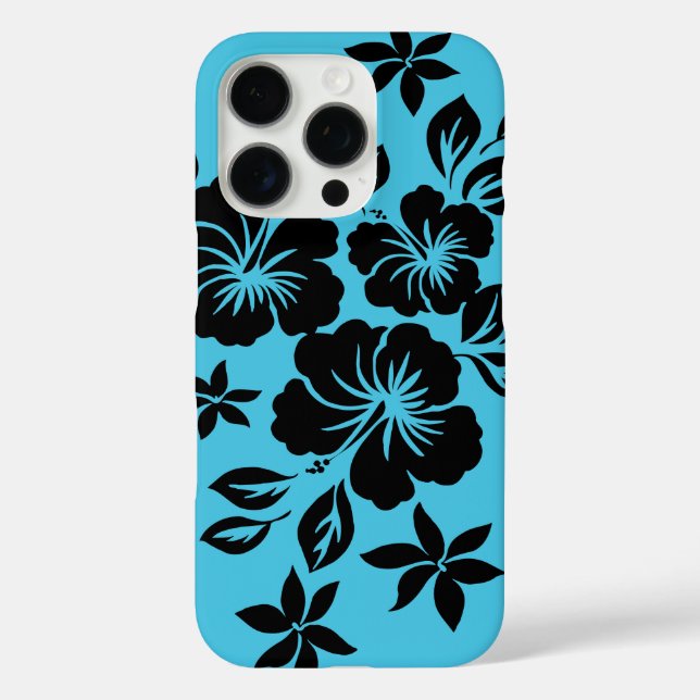 Coques Case-Mate iPhone Lilikoi Hibiscus Hawaiian Floral Turquoise (Verso)