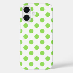 Coques iPhone 16 Lime et pois blancs