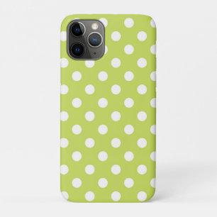Case-Mate iPhone Case Lime Green Chartreuse & White Pois point