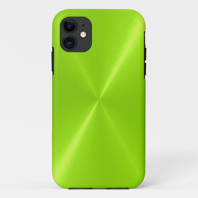 Coques Case-Mate iPhone Lime Vert brillant acier inoxydable métal (Dos)