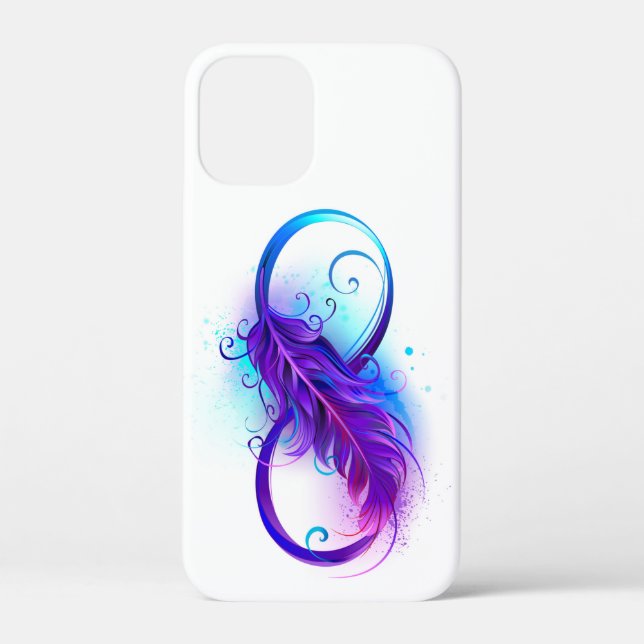 Coques Case-Mate iPhone L'infini avec plume violette (Verso)