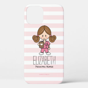 Case-Mate iPhone Case L'infirmière Brunette aux arbustes roses