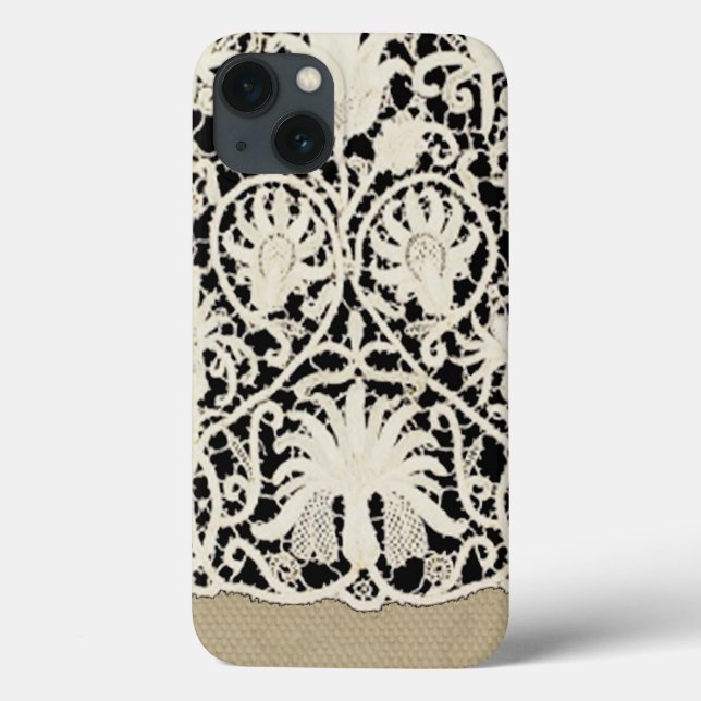 Coques Case-Mate iPhone Linge de dentelle mariage blanc classique jolie (Verso)