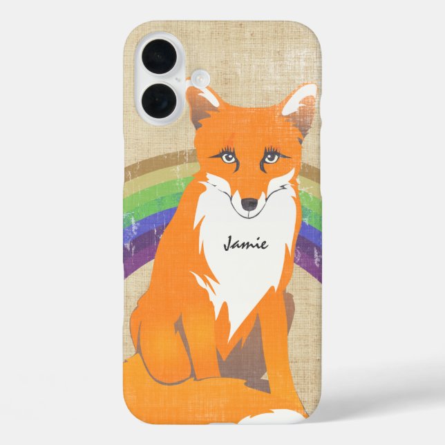 Coques Case-Mate iPhone Linge imprimé Retro Fox personnalisé (Verso)