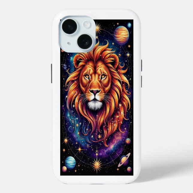 Coques Case-Mate iPhone Lion en Galaxie étoilée cosmique (Verso)