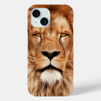 Coque Pour iPhone 15 Lion Le Roi Photo Peinture