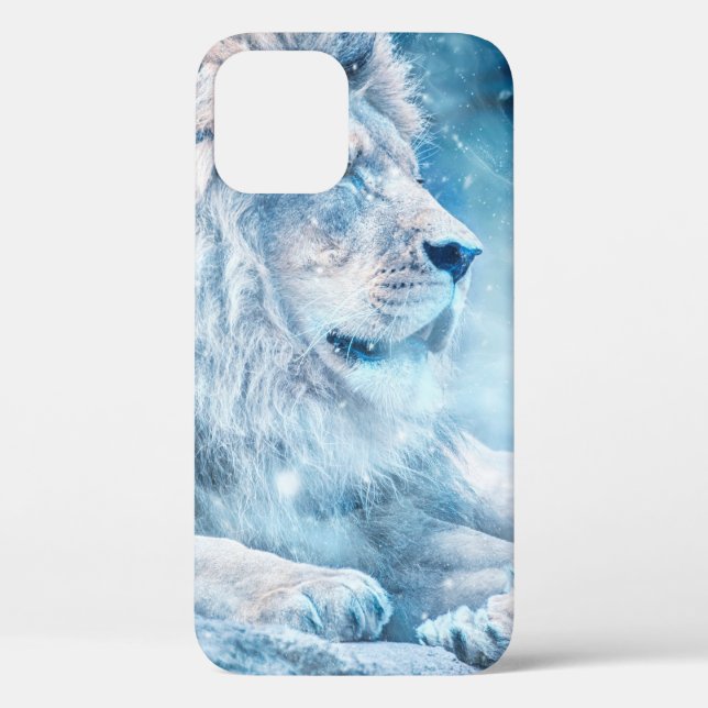 Coques Case-Mate iPhone Lion neige couché animal d'art (Verso)