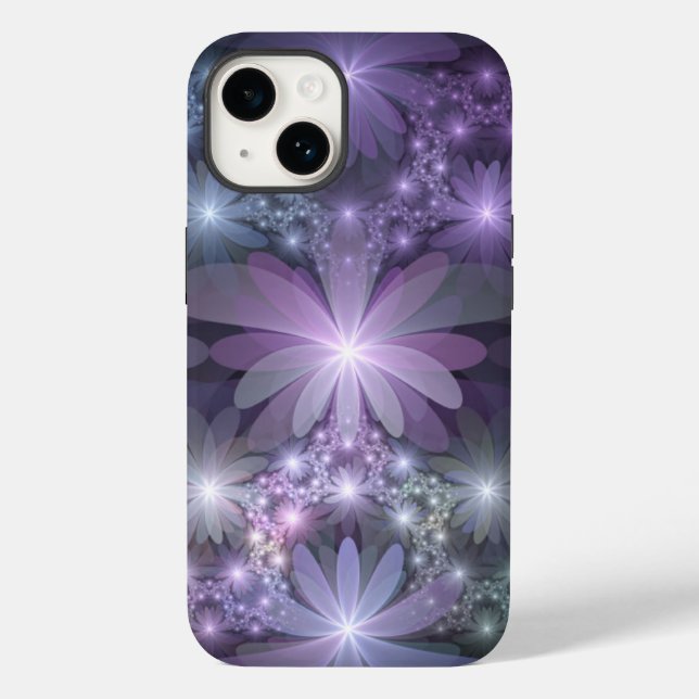 Coques Case-Mate iPhone Lit de fleurs Art Fractal Abstrait tendance brilla (Verso)