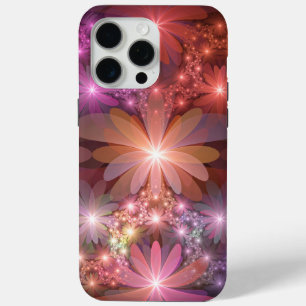 Coque iPhone 15 Pro Max Lit De Fleurs Coloré brillant Abstrait Fractage Ar