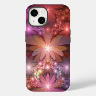Coque Pour iPhone 14 Lit De Fleurs Coloré brillant Abstrait Fractage Ar