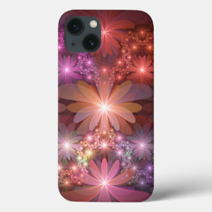 Case-Mate iPhone Case Lit De Fleurs Coloré Brillant Art Fractal Abstrait