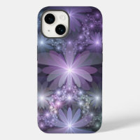 Lit de fleurs tendance brillant art fractal abstra