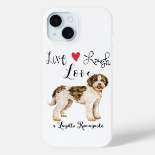 Coque Pour iPhone 15 Live Laugh Love a Lagotto Romagnolo