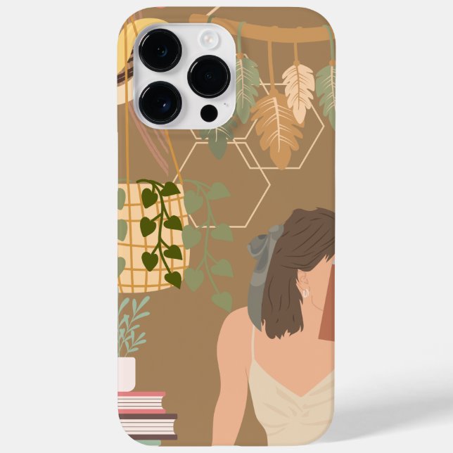 Coques Case-Mate iPhone Livre de lecture de la femme esthétique brune (Verso)