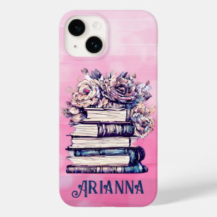 Coque Pour iPhone 14 Livres anciens personnalisés et roses