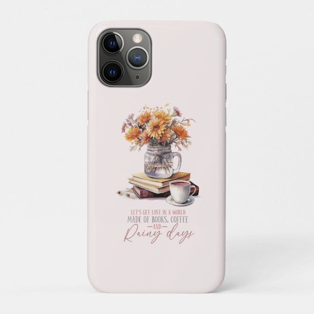 Coques Case-Mate iPhone Livres, café et jours pluvieux (Dos)