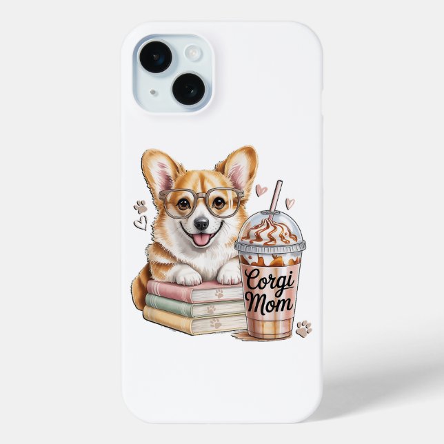 Coques Case-Mate iPhone Livres de Corgis et café glacé pour chien (Verso)