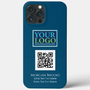 Case-Mate iPhone Case Logo/Art/Photo, Code QR, Nom/Info Ocean Blue