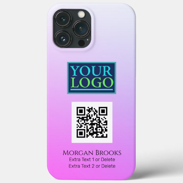Coques Case-Mate iPhone Logo/Art/Photo, Code QR, Nom, Violet rouge dégrada (Verso)