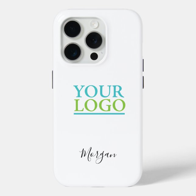 Coques Case-Mate iPhone Logo/Art/Photo, Nom Script noir, Blanc (Verso)