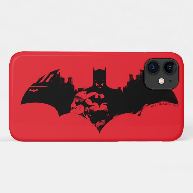 Coques Case-Mate iPhone Logo Batman et Gotham Silhouette Bat (Dos (Horizontal))