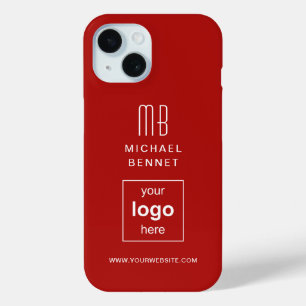 Coque Pour iPhone 15 Logo de société personnalisé Simple Rouge